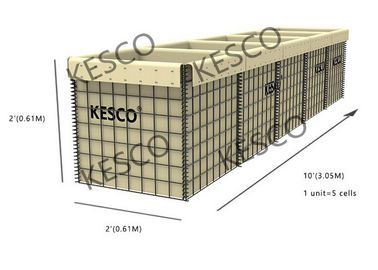 HESCO mil 5 séries de sable de mur de Hesco de barrières du zinc -5% de fil militaire d'alliage d'aluminium
