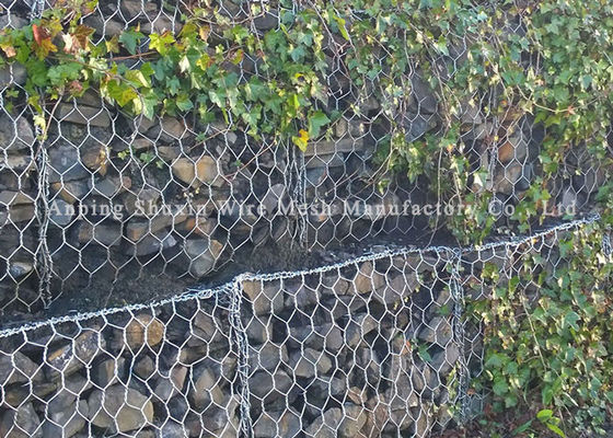 Cages flexibles de mur de Gabion de fil de fer de la roche 4mm de rivière