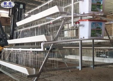 Matériel galvanisé de fil d'acier de capacité de 3 de rangées de volaille de pose oiseaux des cages 96