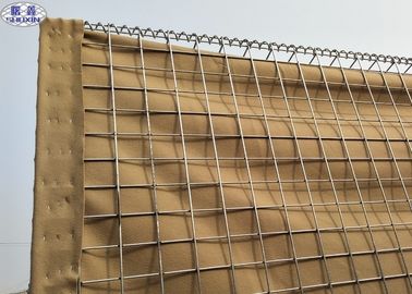 Barrières défensives militaires soudées de Hesco de grillage avec le tissu de géotextile
