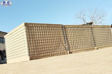 Mur rempli de sable assemblé de barrières du mil 3 défensifs de barrières de Hesco de sécurité