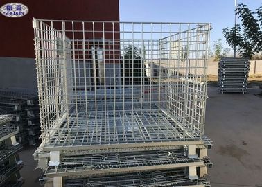 Cages de palette de grillage adaptées aux besoins du client par taille, métal pliant les cages pliantes de palette