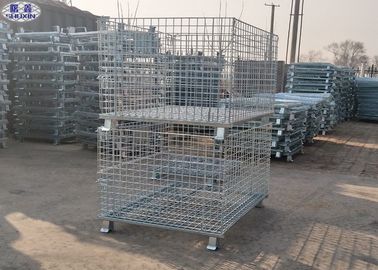 Cages verrouillables pliables de palette de grillage en métal pour le transport