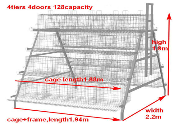 Type de la Chambre A de ferme avicole cage de batterie de HDG pour des couches