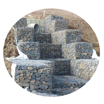 Mur de soutènement de la terre revêtement hexagonal de PVC de Woven Three Twist de barrière de boîte de 1m x de 1m x de 1m Gabion