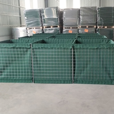 Galvanisée soudage anti-corrosion HESCO mur de barrière militaire défensive avec vert foncé au Canada