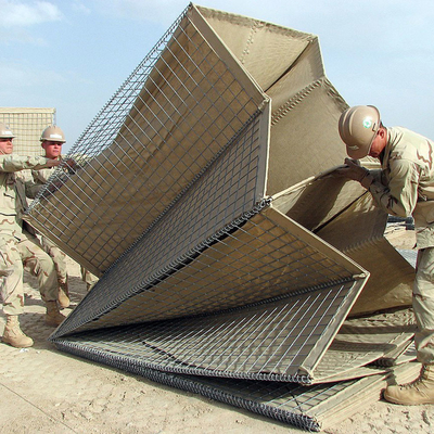 Le mur de barrière de soudage galvanisé anti-corrosion HESCO défensif militaire rempli de sable au Canada