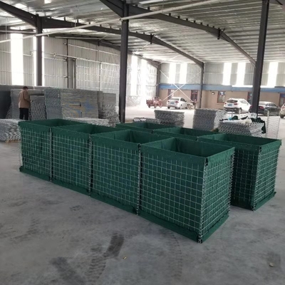 Boîte en gabion galvanisée soudés empilable MIL 7 2.21m Hesco Barrière pour militaire Barrière défensive Mur de protection contre les inondations