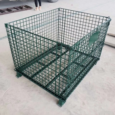 Galvanisé 1200*1000*890mm filet de fil pliable verrouillable transport de métal stockage filet de fil palettes cage