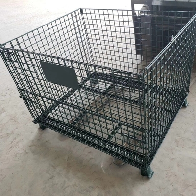 Galvanisé 1200*1000*890mm filet de fil pliable verrouillable transport de métal stockage filet de fil palettes cage