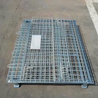 Galvanisé 1200*1000*890mm filet de fil pliable verrouillable transport de métal stockage filet de fil palettes cage