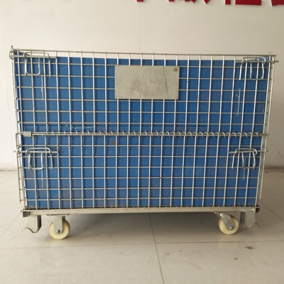 Container en fil de fer pliable en bouteille euro galvanisée OEM 1200*1000*890 Container en fil de maillage Cage de stockage empilable