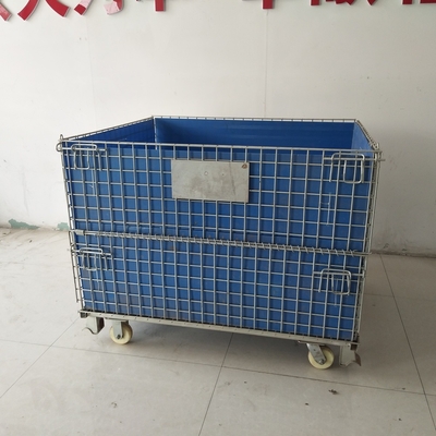 Container en fil de fer pliable en bouteille euro galvanisée OEM 1200*1000*890 Container en fil de maillage Cage de stockage empilable