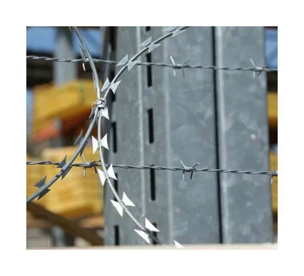 Fil barbelé de protection galvanisée fil d'acier 500 mètres lame de rasoir galvanisé rasoir unique