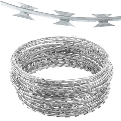 90cm CBT-65 Concertina en acier inoxydable fil barbelé rasoir pour la clôture de protection de l'aéroport
