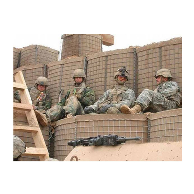Boîtes défensives militaires soudées galvanisées à chaud de barrière de HESCO avec le géotextile
