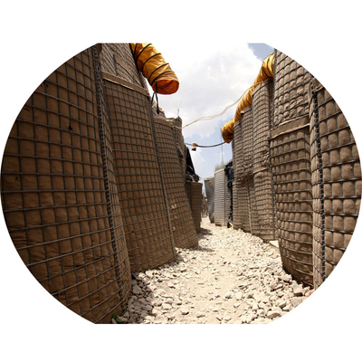 Boîtes défensives militaires soudées galvanisées à chaud de barrière de HESCO avec le géotextile