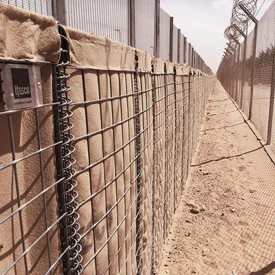 MIL 10 Barrière Hesco à revêtement de zinc lourd comme solution provisoire au projet de barrière d'inondation à court terme