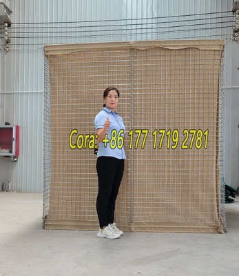 MIL1 1,37m haute galfan revêtue ligne de gabion soudé avec géotextile barrières anti-inondation de qualité militaire HESCO sur le marché américain