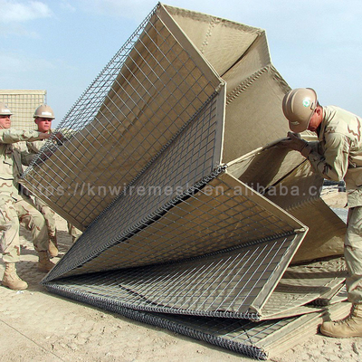 Bastion défensif galvanisé lourd rempli de sable militaire Barrières Hesco Blast Wall