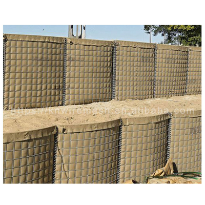 350g de zinc aluminium matériaux barrières défensives soudés mur en gabion avec sable / géotextile vert