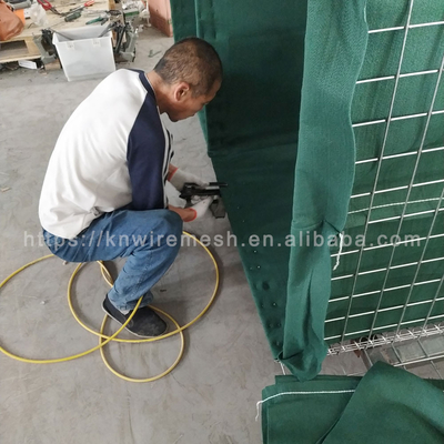 350g de zinc aluminium matériaux barrières défensives soudés mur en gabion avec sable / géotextile vert