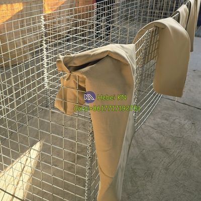 Flood Control Defensive Barrier use Galvanized Welded Gabion Box Lined Geotextile Cloth