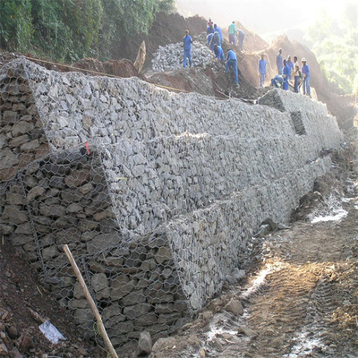 Fil Mesh Cages de fer de paniers de mur de soutènement de la pierre 2m Gabion