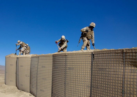 Le mur militaire d'armée zinguent - le type enduit en aluminium barrières défensives de bastion de barrière de Hesco pour l'inondation
