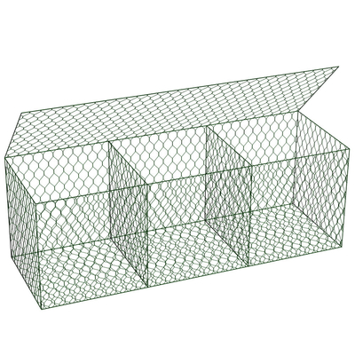 Fil Mesh Metal Gabion Cages Galvanized/PVC de fer enduit 3mx1mx1m