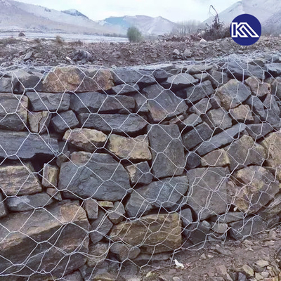 Cage de gabion de fil galvanisé de protection de rivière 27mm