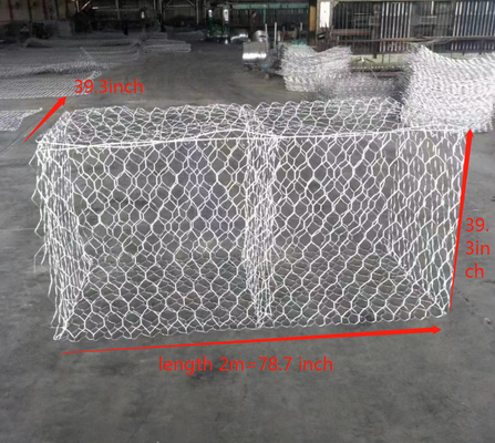 Casier métallique de la norme 1x1x2m 3.05mm 80x100mm Gabion pour le projet de chantier de construction