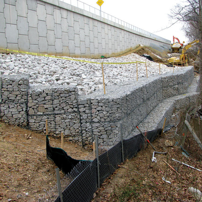 le zinc de 80*100mm a enduit des cages de mur de soutènement de fil de boîte de Gabion pour la protection de rivière