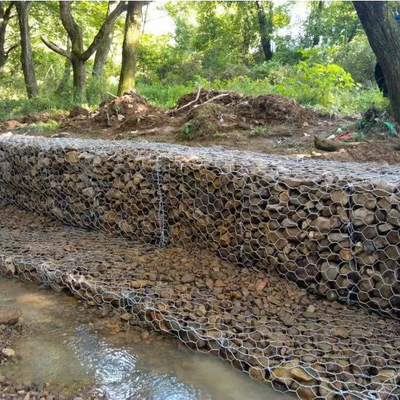 Panier de roche de 2X1X1M Gabion Wire Mesh Box 80X100Mm Gabion pour le projet de lutte contre les inondations