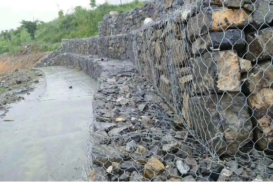 Le PVC a enduit la boîte hexagonale de gabion de MATELAS de ZINC de grillage de Gabion galvanisée par 3.0mm