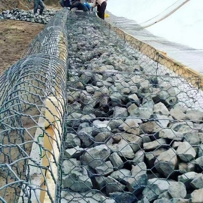 Le mur de soutènement hexagonal standard de boîte de  Gabion de fil de  a galvanisé