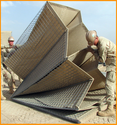 1.37*1.06*10m Barricade militaire Hesco Barrières sable galvanisé Mil 10