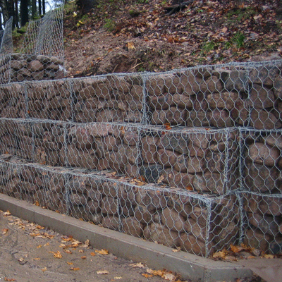 Al Zinc Cauté 3,05 mm Galvanisé Gabion paniers Hexagonal 80x100mm 4x1x1m