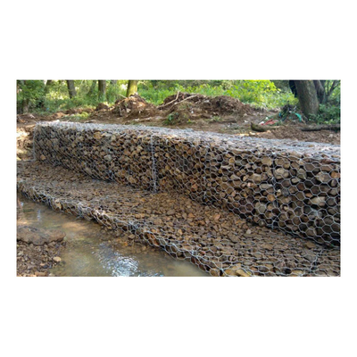Anping en gros galvanisé 4*1*1 M Green Gabion Stone Basket pour protéger le sol et les roches