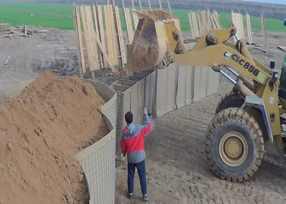 2x1x1mesh Gabion de haute sécurité Barrières militaires pliables Murs de conteneurs pour les bunkers