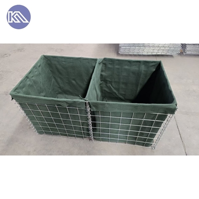 Durable HDP galvanisé MIL19 2.74M haut soudé Gabion Box Geotextile Tissu revêtu barrières de bastion défensifs