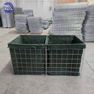 Boîte de gabon soudé à haute résistance de Hesco revêtue d'un tissu géotextile