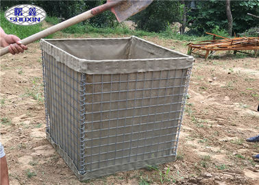 Galfan a soudé les barrières défensives de HESCO SX 5 avec le tissu résistant de géotextile