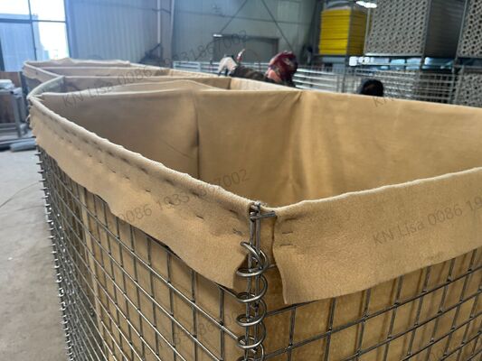 Paroi galvanisée de sable soudée barrière défensive à l'épreuve de l'explosion cage défense contre les inondations Gabion Blast Wall bastion géotextile barrières