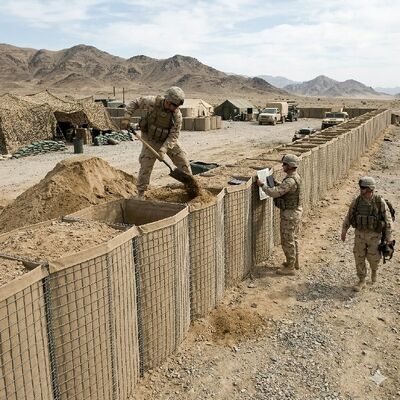 Barrière défensive 3" X3" mur protecteur de sécurité de périmètre d'inondation de bastion de sacs de sable de Gabion en acier soudé