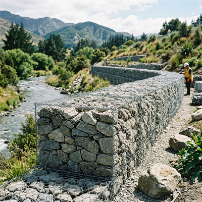 Boîtes de Gabion de maille tissées directes d'usine pour la protection de berge