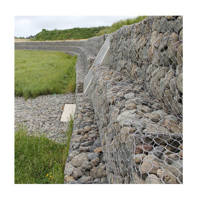 panier rempli de pierre tissée hexagonale de boîte de Gabion enduite par PVC galvanisé par 8*10cm