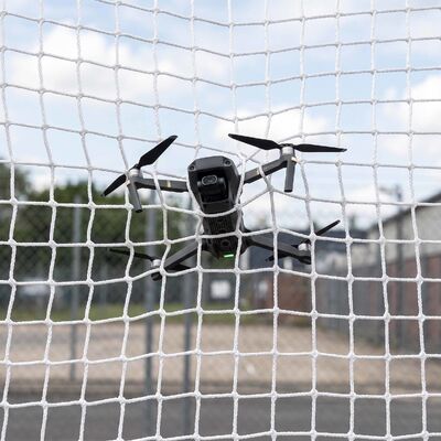 Filet anti-drone blanc – Maille en polyester sans nœuds de 3 mm (5 x 5 cm) pour la défense et la protection des drones