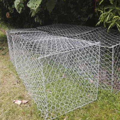 Mur de soutènement en panier gabion torsadé double avec revêtement zinc Galfan 8x10cm / 2x1x1m