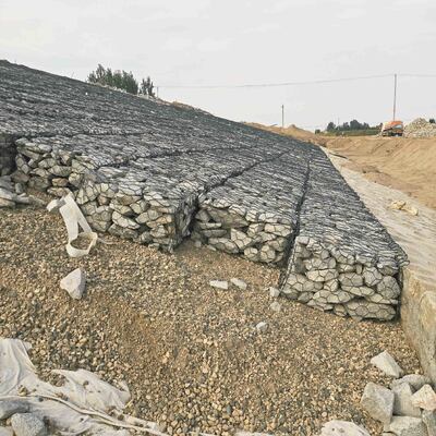Maille de Gabion tissée hexagonale | Cages à roches galvanisées et recouvertes de PVC pour murs de soutènement